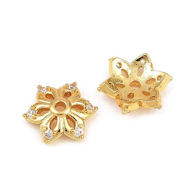 Brass Micro Pave Cubic Zirconia Bead Caps CU-CBA6A75-35B-G-1