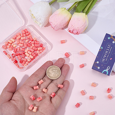 100Pcs Synthetic Coral Dyed Beads SHEL-SC0002-11-1