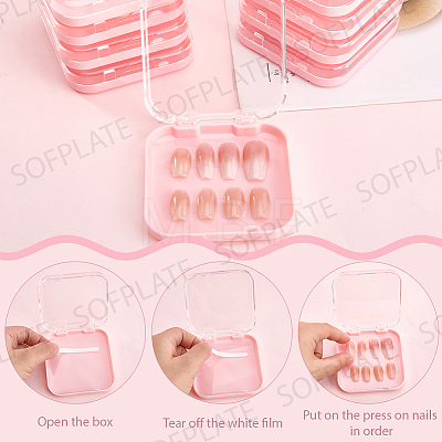 9Pcs Plastic Fake Nail Tips Storage Box CON-SP0001-15A-1