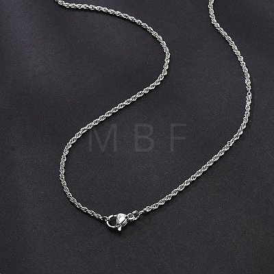 2mm Brass Rope Chain Necklaces for Men Women NJEW-G160-18P-1