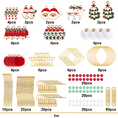 237Piece DIY Christmas Themed Earring Making Kits DIY-SC0015-05-1