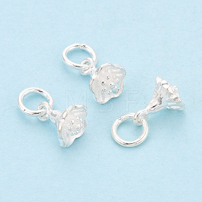 925 Sterling Silver Flower Charms STER-T009-11S-1
