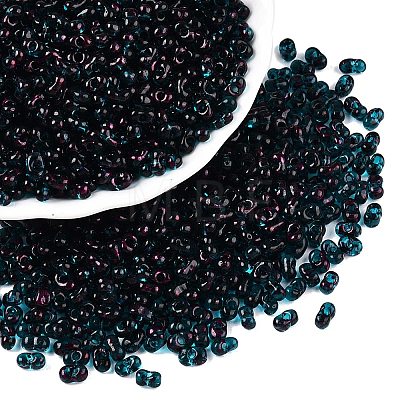 Picasso Spray Painted Glass Seed Beads SEED-T006-04-12-1