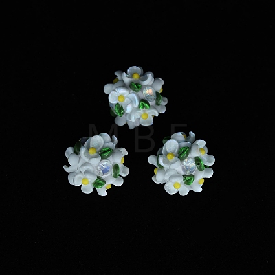 Luminous Polymer Clay Rhinestone Beads CLAY-U002-01F-1