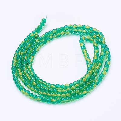 Spray Painted Crackle Glass Beads Strands X-CCG-Q002-4mm-07-1