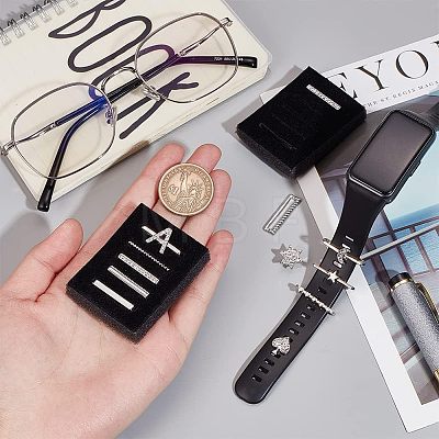  10Pcs Moon & Letter Alloy Watch Band Charms FIND-NB0003-20-1