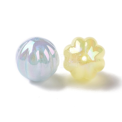 UV Plating Rainbow Iridescent ABS Plastic Glitter Beads KY-G025-05-1