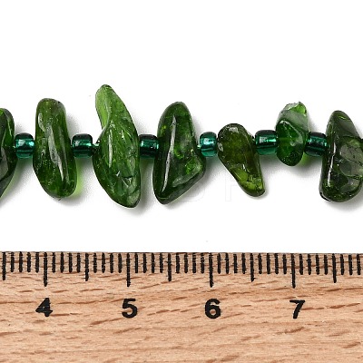Natural Green Diopside Beads Strands G-L649-B01-01-1