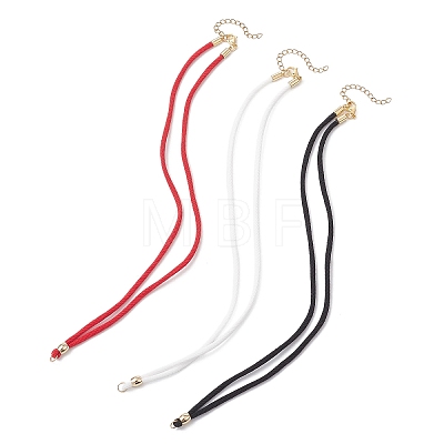 3Pcs 3 Colors 3MM Nylon Braided Cord Necklace Making AJEW-JB01470-1