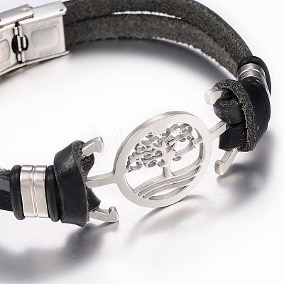 Leather Cord Bracelets BJEW-E323-13B-1