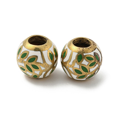 Brass Enamel European Beads FIND-E044-09G-02-1