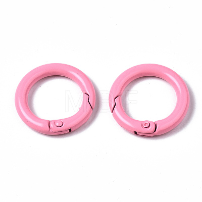 Spray Painted Eco-Friendly Alloy Spring Gate Rings PALLOY-T080-01-NR-1