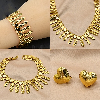 Alloy Chain Necklaces & Stud Earrings & Bracelets Sets FS-WG5EDEB-11-1