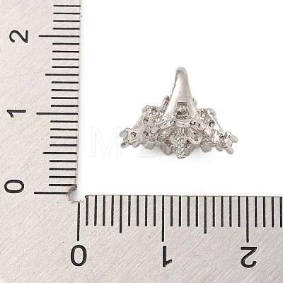 Rack Plating Brass Micro Pave Clear Cubic Zirconia Peg Bails KK-F876-24P-01-1