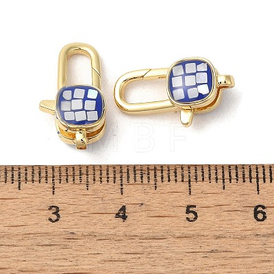 Brass Enamel Lobster Claw Clasps KK-K385-016G-1