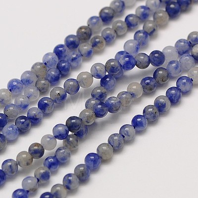 Natural Gemstone Blue Spot Jasper Round Beads Strands LS-G-A130-3mm-21-1
