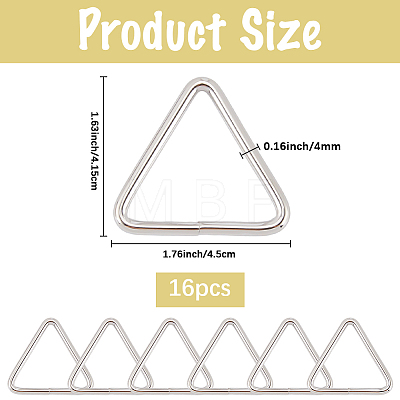 16Pcs Triangle Iron Linking Rings IFIN-CL0001-07P-1