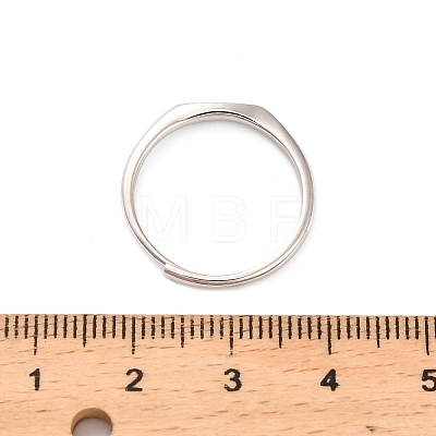 Rhodium Plated 925 Sterling Silver Adjustable Rings RJEW-S397-01P-06-1