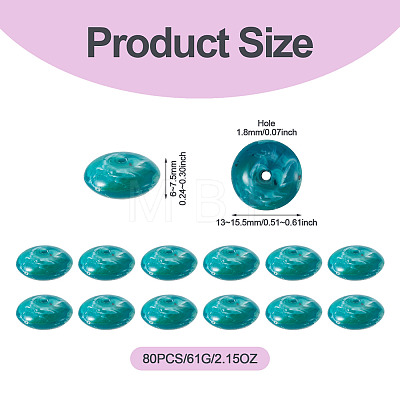 80Pcs 61G Acrylic Imitation Gemstone Beads MACR-TADJ0001-10F-1