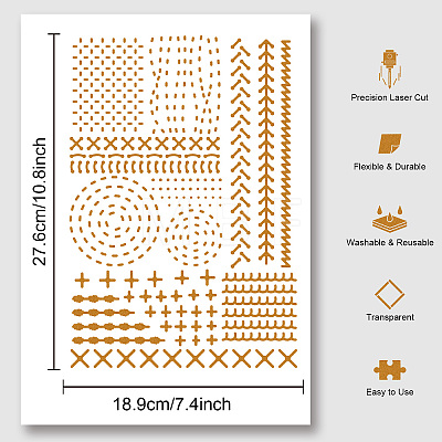 PET Hollow Out Drawing Painting Stencils DIY-WH0421-0008-1