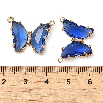 Brass Pave Faceted Glass Connector Charms FIND-Z020-03B-1