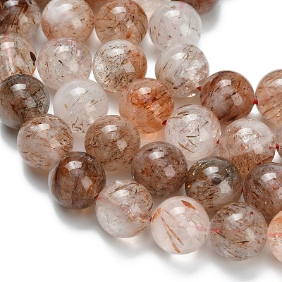 Natural Copper Rutilated Quartz Beads Strands G-L642-B07-10mm-1