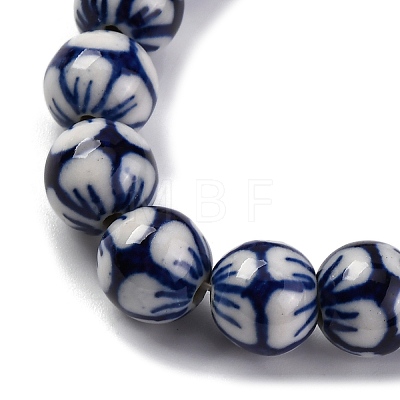 Handmade Blue and White Porcelain Beads Strands PORC-I027-03I-1