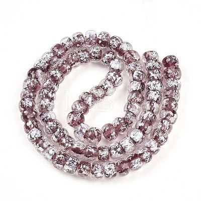 Luminous Handmade Silver Foil Glass Beads Strands FOIL-N029-02B-04-1
