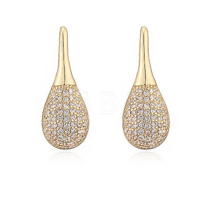 Brass & Clear Cubic Zirconia Stud Earrings WG03CED-01-1