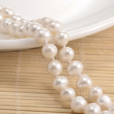 Natural Pearl Beads Necklace NJEW-P126-A-10-1