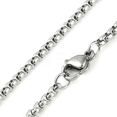 304 Stainless Steel Crystal Rhinestone Religion Virgin Mary Oval Pendant Box Chain Necklaces NJEW-D089-04P-1