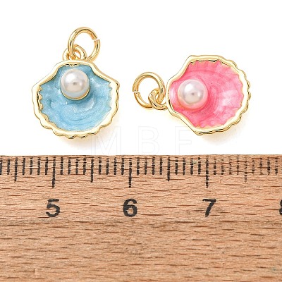 Brass Enamel Pendants KK-CBA0009-17G-1