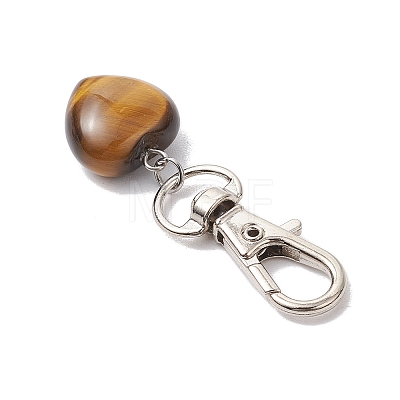 Natural Tiger Eye Pendant Decorations HJEW-JM02908-01-1