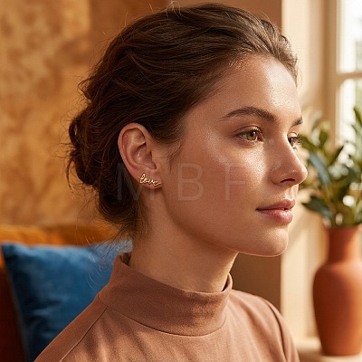 Valentine's Day 304 Stainless Steel Stud Earrings WGDA88F-01-1