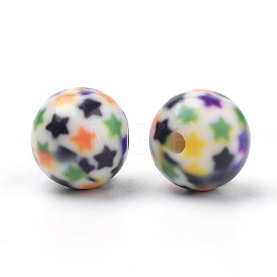 Opaque Printed Acrylic Beads MACR-S271-10mm-15-1