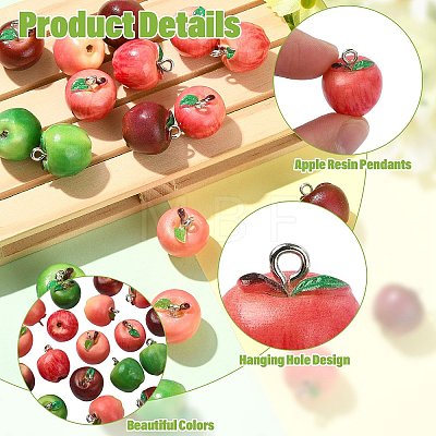 20Pcs 4 Colors Opaque Resin Pendants CRES-CJ0001-94-1