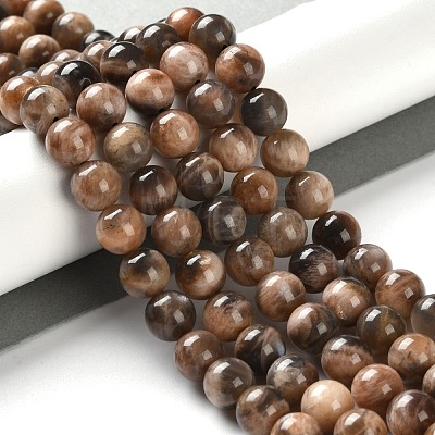 Natural Black Sunstone Beads Strands G-U009-A01-03-1