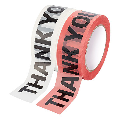 Fingerinspire 2 Rolls 2 Colors Valentine's Day Thank You Theme Decorative Paper Tapes AJEW-FG0005-03-1