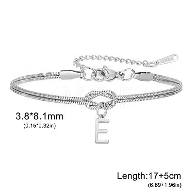 304 Stainless Steel Initial Charm Bracelets FS-WGD8E41-15-1
