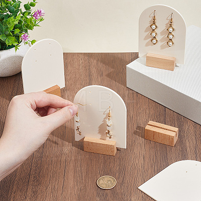 4 Bags Arch Shaped Acrylic Couple Earring Display Stands EDIS-SC0001-15A-1