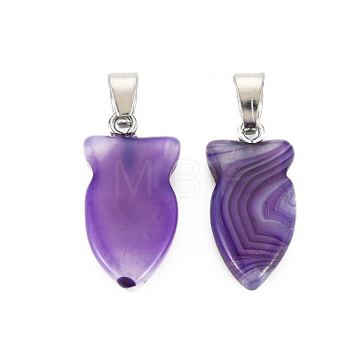Natural Banded Agate/Striped Agate Pendants G-N326-128-A02-1