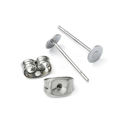 100Pcs 304 Stainless Steel Stud Earring Findings STAS-YW0001-43F-1