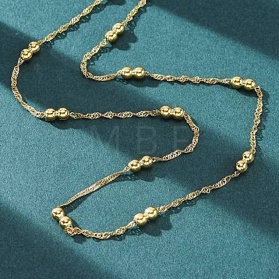 304 Stainless Steel Double Round Rope Chain Necklaces NJEW-C073-03G-1