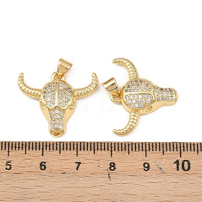 Brass Micro Pave Clear Cubic Zirconia Pendants KK-F919-31A-G-1
