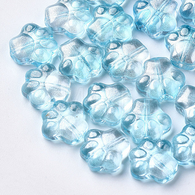 Transparent Spray Painted Glass Beads GGLA-S054-008B-05-1