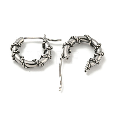 316 Surgical Stainless Steel Hoop Earrings for Women and Men EJEW-D096-25AS-1