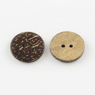 2-Hole Flat Round Coconut Buttons BUTT-R035-006-1