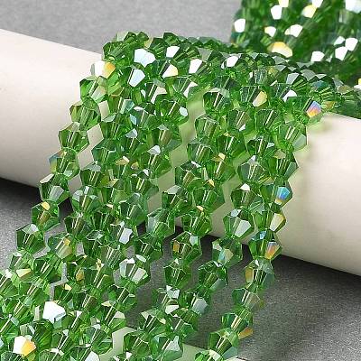 Transparent Electroplate Glass Beads Strands GLAA-F029-4mm-A03-1