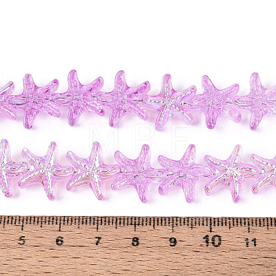 Baking Paint Electroplate Transparent Glass Beads Strands EGLA-N017-07-A03-1