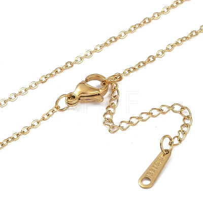 Ion Plating(IP) Initial Letter 304 Stainless Steel Pendant Necklaces NJEW-M199-01G-T-1